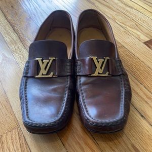 Louis Vuitton brown slip on dress shoes